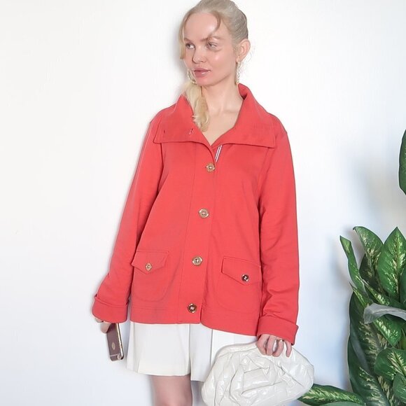 Jones New York Red Cardigan /Blazer W Gold Buttons - Picture 9 of 9